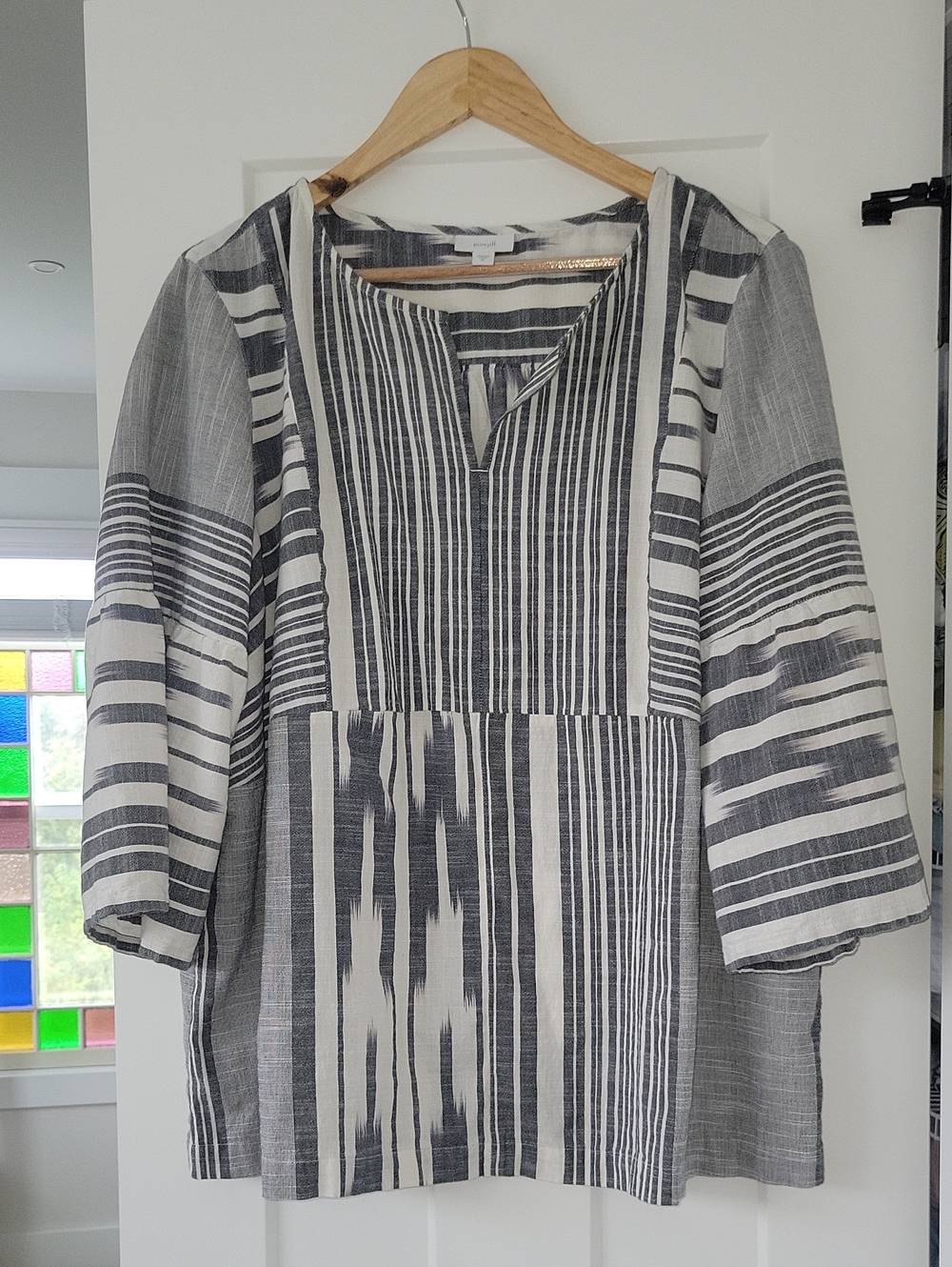 PureJill By J.Jill Striped Black & White Women’s Tunic Top